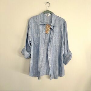 NWT NEW VLT’s by Valentino Light Blue Button Down Shirt Size XL